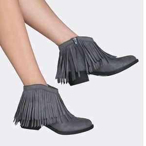 Vegan leather Fringe Booties!